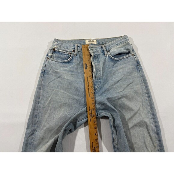 Agolde Women 90s High Rise Loose Fit Raw Hem Destroyed Ripped Jeans Blue Sz 29 - Picture 6 of 14